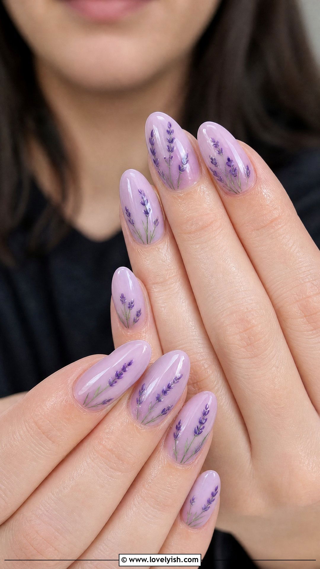 Lavender Sprig Nails - 50 flower nails - 50 flower nails