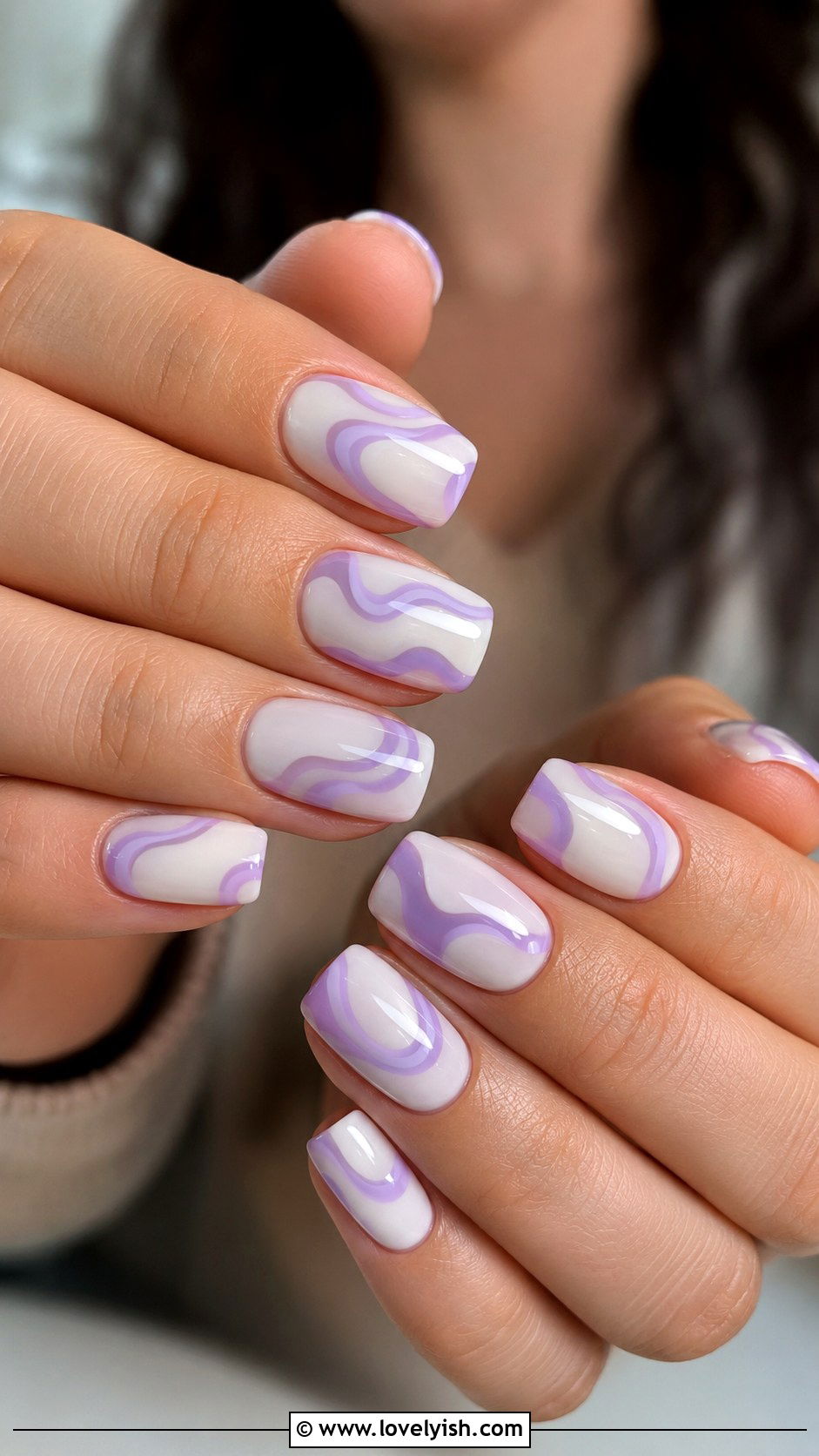 Lavender Swirl Nails - 28 spring nails design ideas - 28 spring nails design ideas