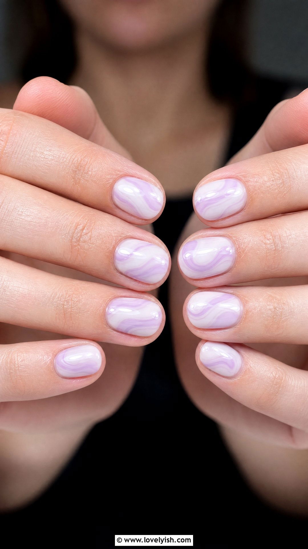 Lavender Swirl Nails - 35 nail art for beginners - 35 nail art for beginners