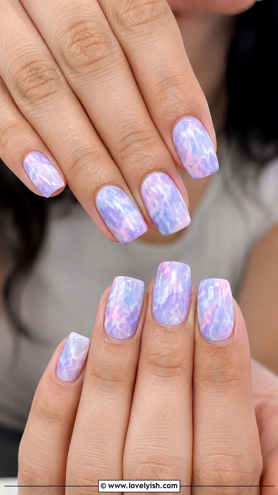 Lavender Tie Dye Nails - 25 lavender nail designs - 25 lavender nail designs
