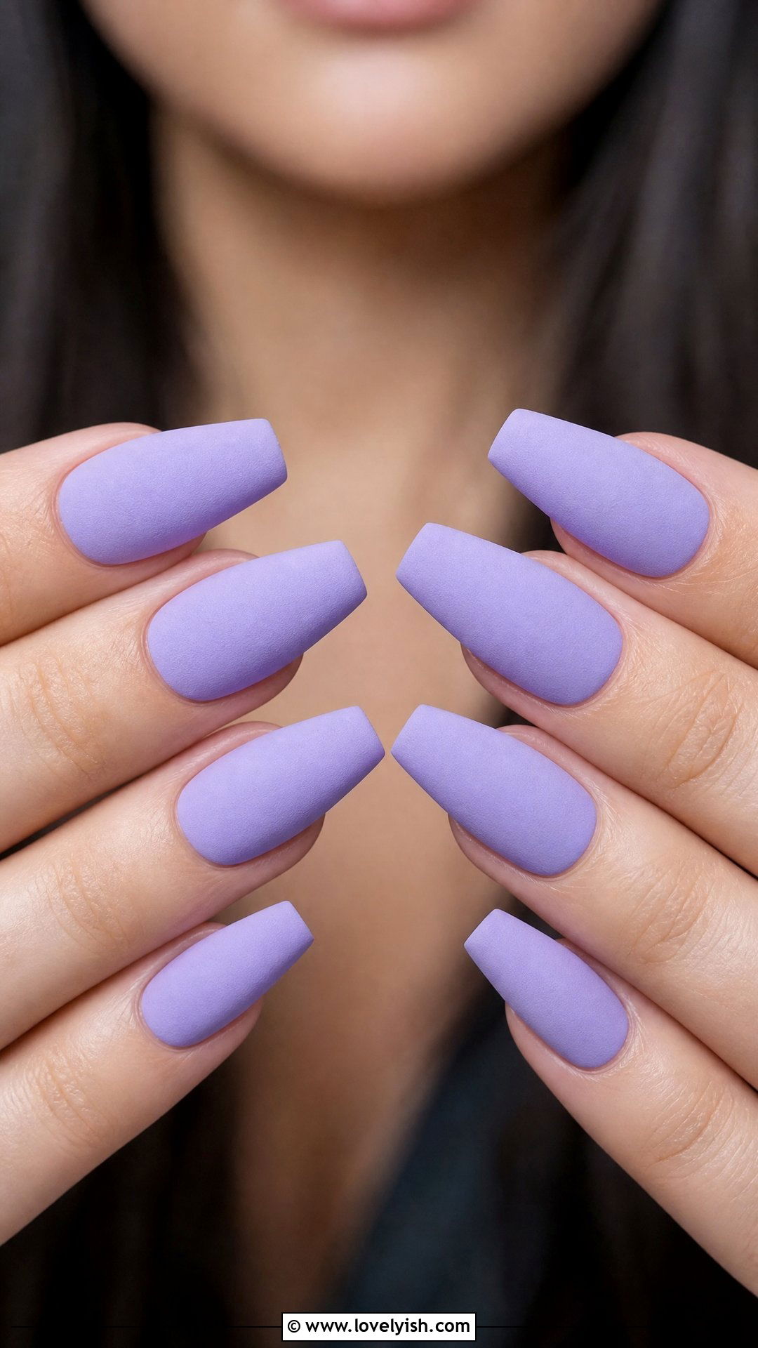 Lavender Velvet Matte Nails - 50 easy spring nail designs - 50 easy spring nail designs