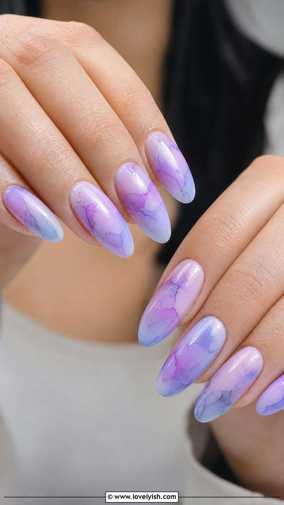 Lavender Watercolor Nails - 37 nails art ideas - 37 nails art ideas