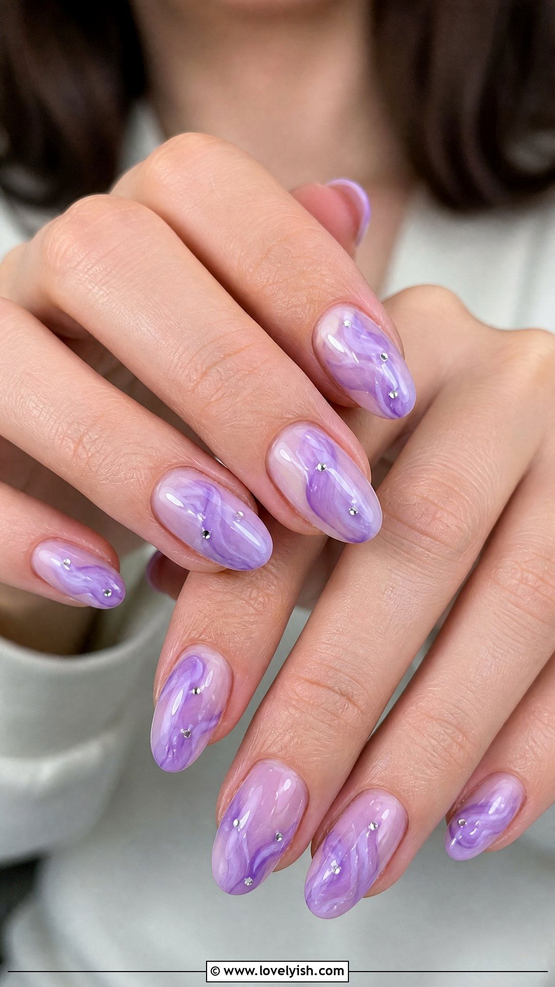Lavender and Lilac Swirl Nails - 50 swirl nails - 50 swirl nails