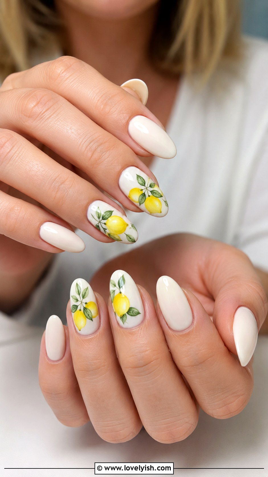 Lemon Citrus Nails - 42 spring nail ideas - 42 spring nail ideas