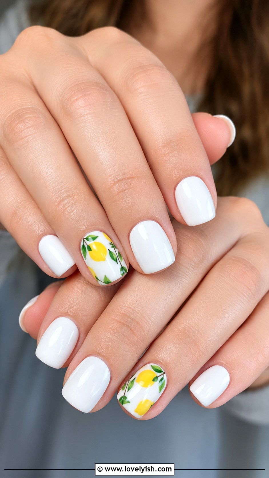 Lemon Print Nails - 42 easy nail art ideas - 42 easy nail art ideas