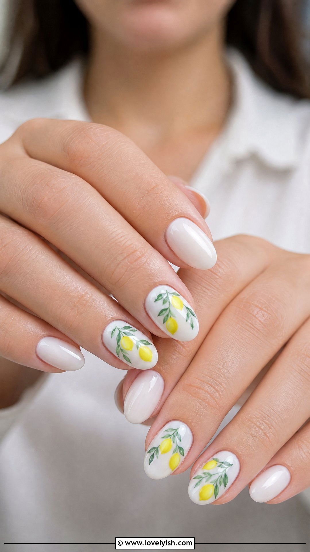 Lemon Print Nails - 50 popular nail designs - 50 popular nail designs