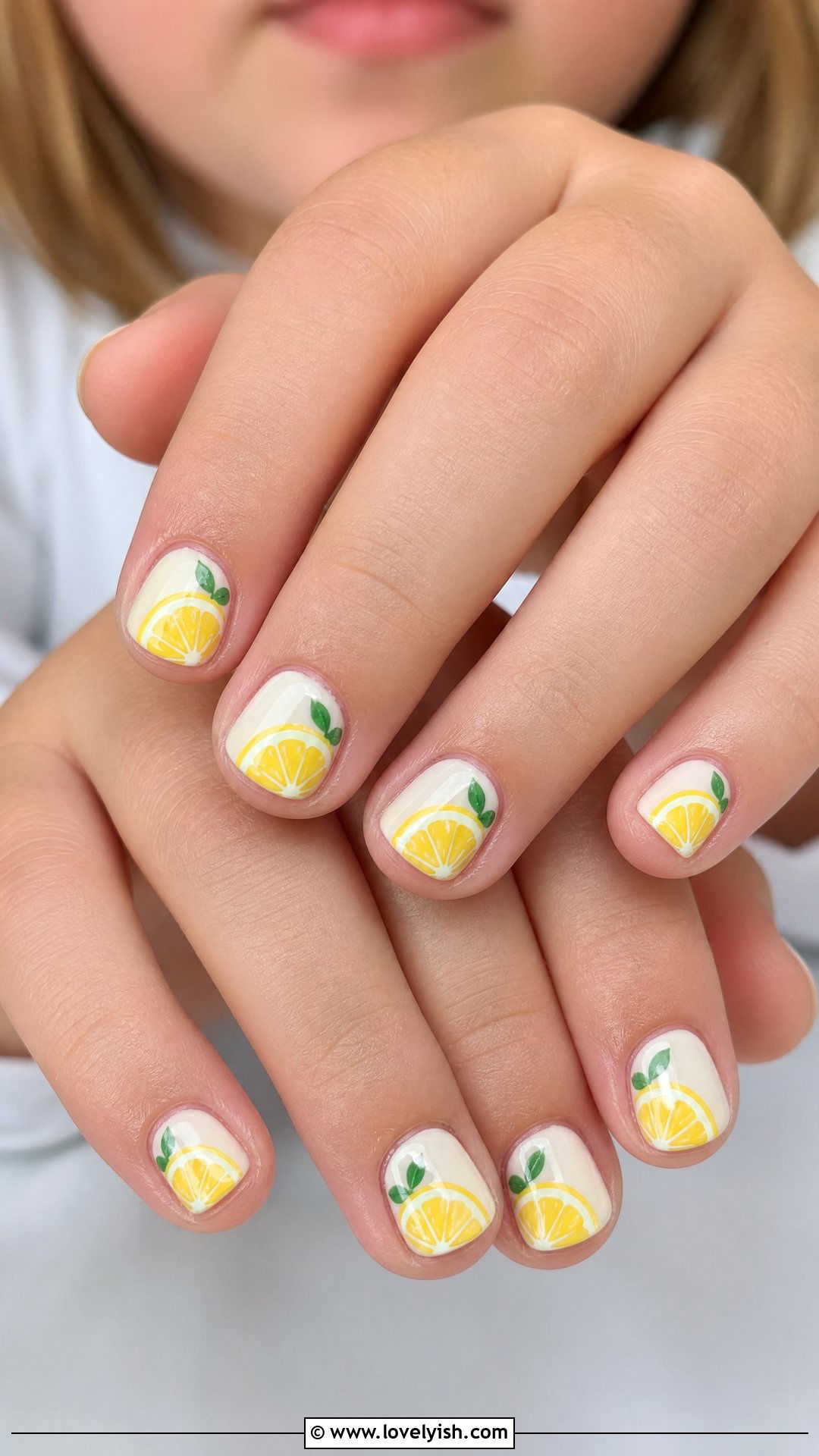 Lemon Slice Nails - 32 nail designs for kids - 32 nail designs for kids
