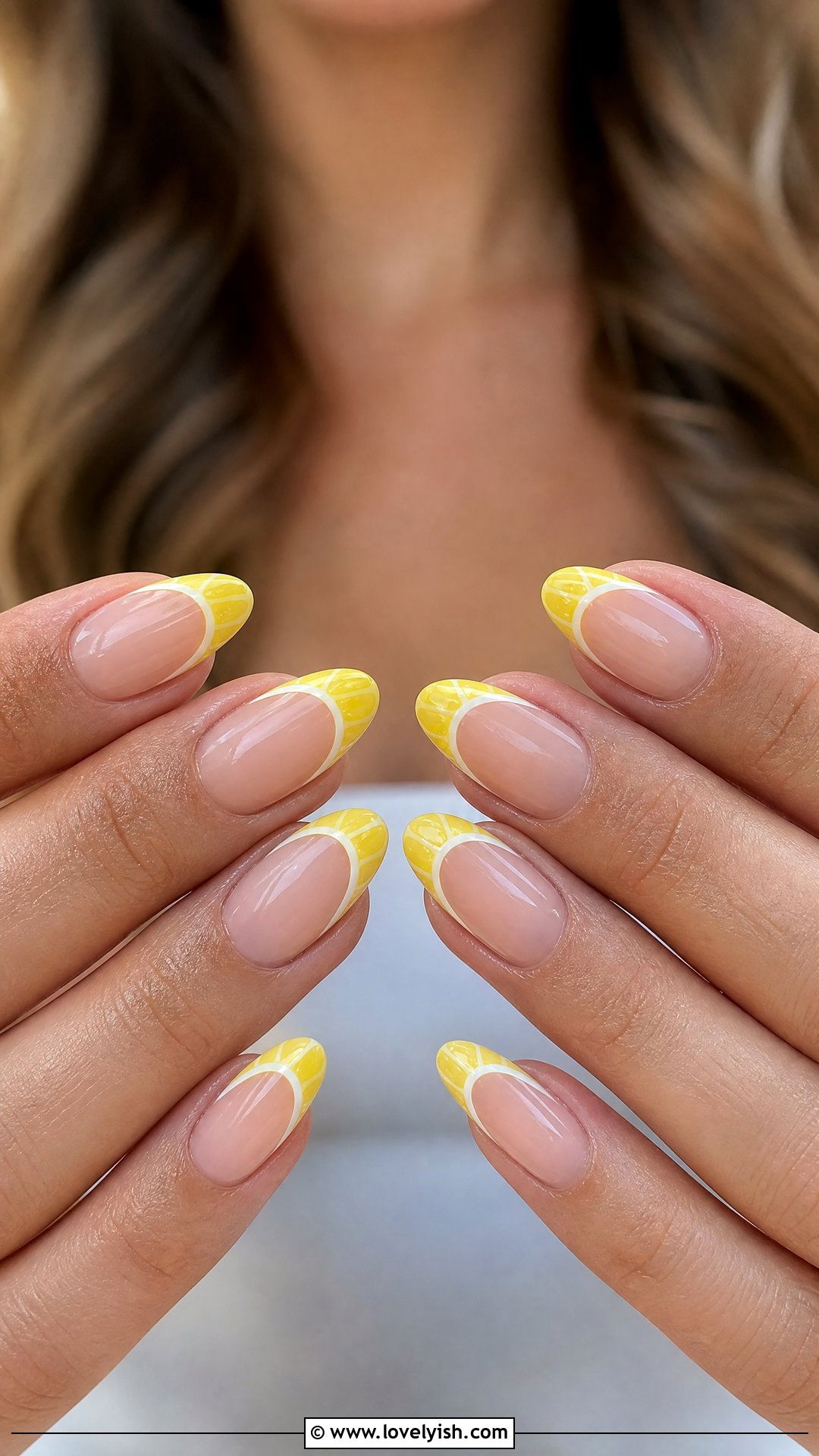 Lemon Wedge French Tip Nails - 50 lemon nail design ideas - 50 lemon nail design ideas
