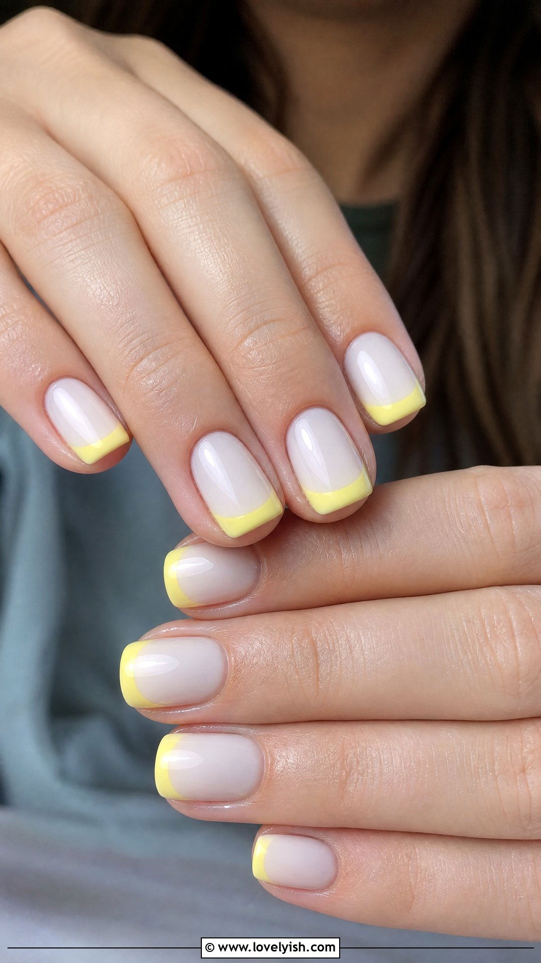 Lemon Yellow French Tip Nails - 50 colored french tip nails - 50 colored french tip nails