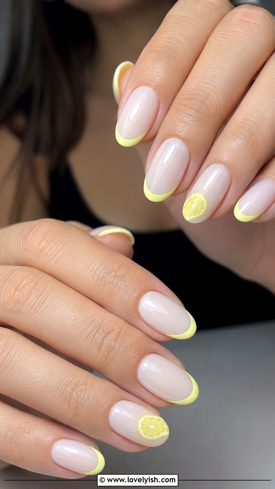 Lemon Yellow French Tip Nails - 50 preppy nails - 50 preppy nails