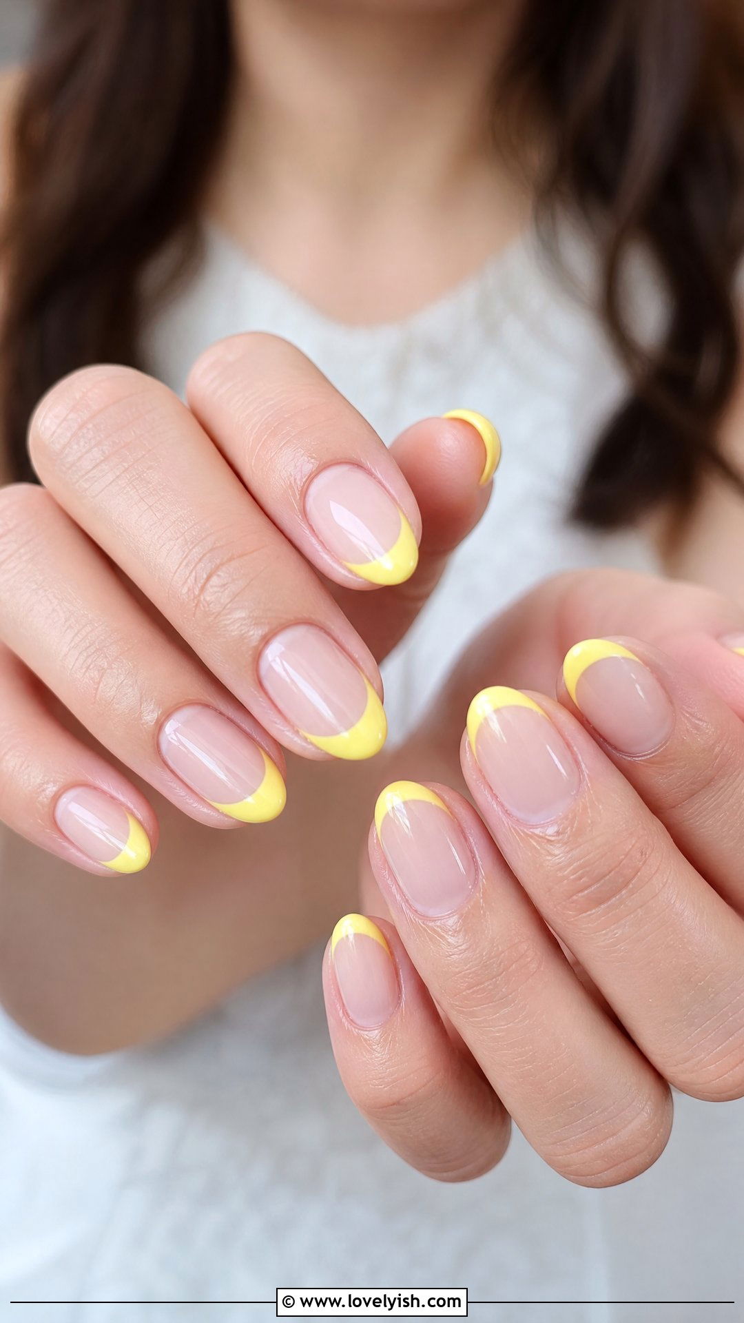 Lemon Yellow French Tip - 50 cute french tip nail designs - 50 cute french tip nail designs