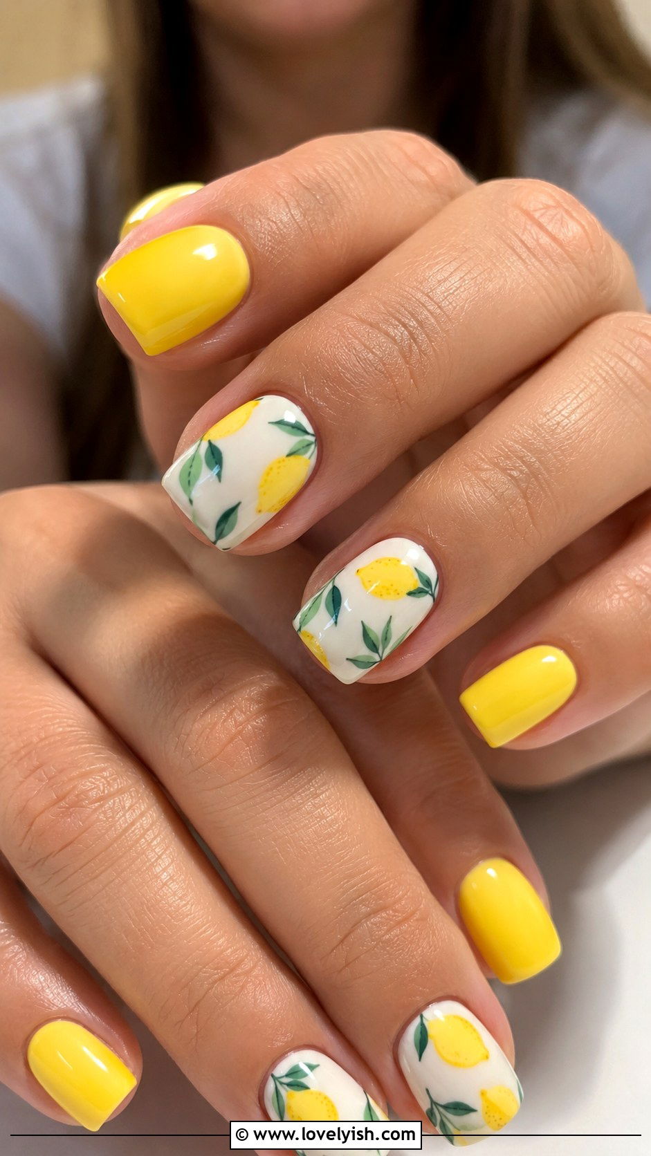 Lemon Yellow Fruit Nails - 47 nail inspiration - 47 nail inspiration