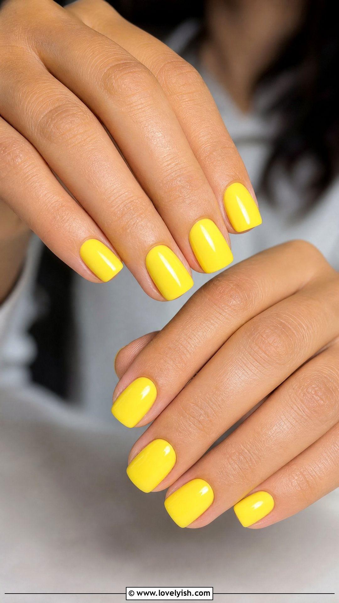 Lemon Yellow Gel Nails - 50 gel manicure - 50 gel manicure