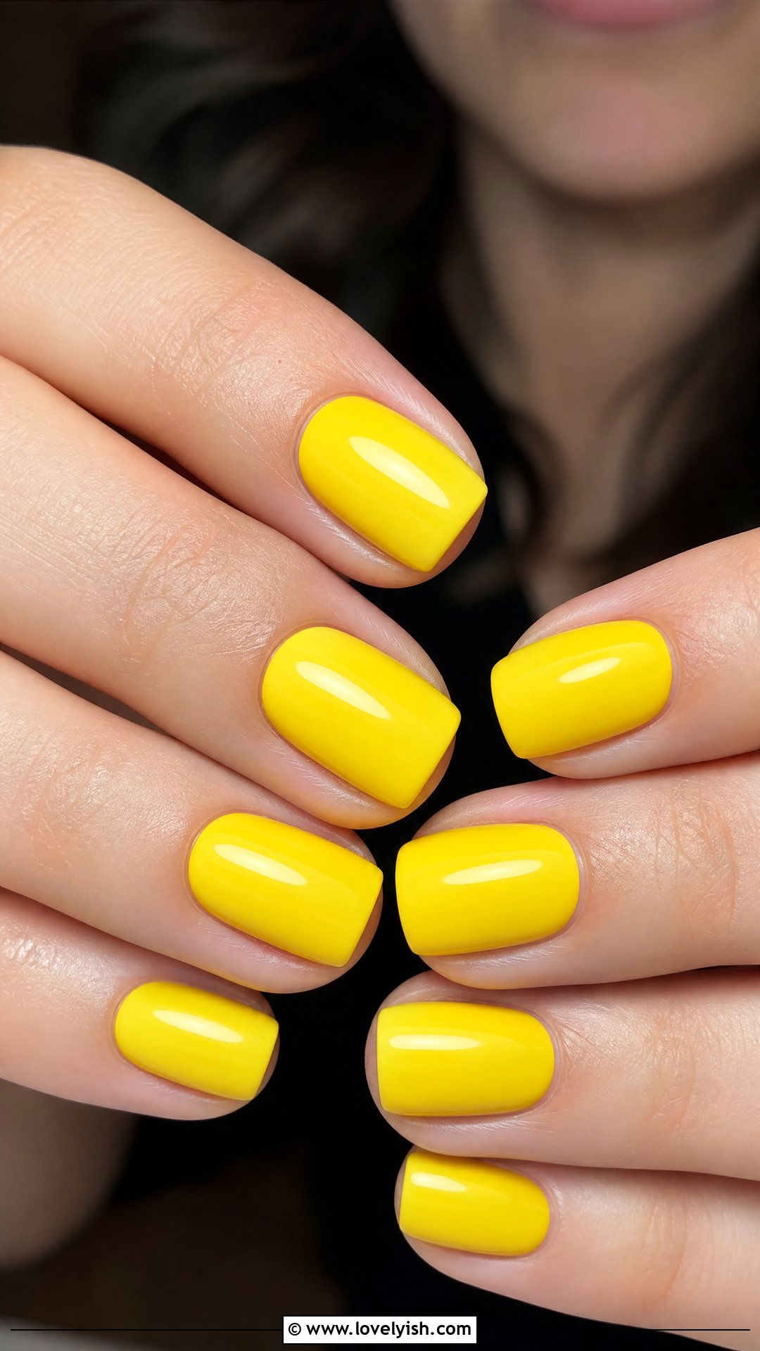 Lemon Yellow Glossy Nails - 38 may nail ideas - 38 may nail ideas