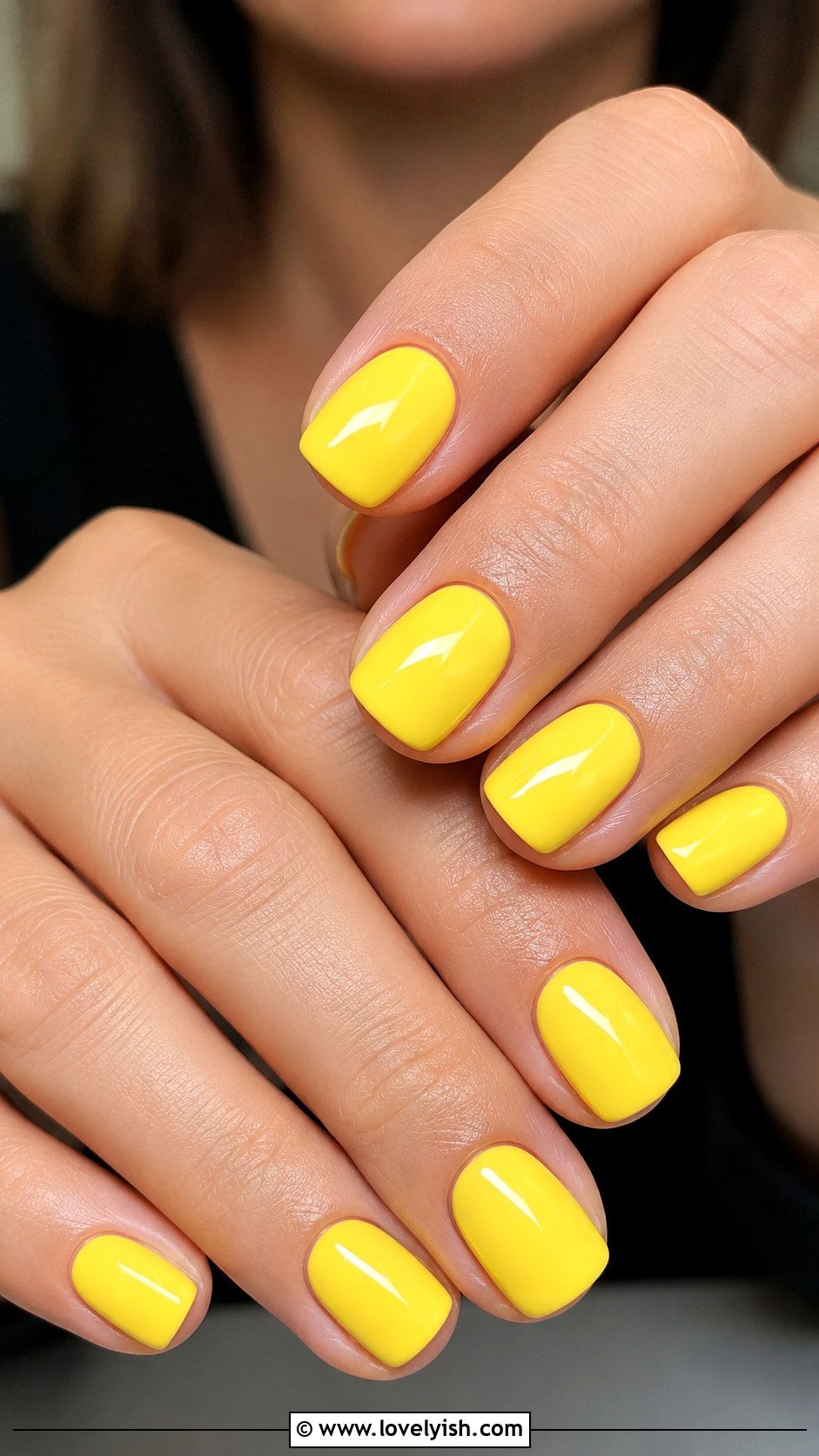 Lemon Yellow Solid Nails - 50 april nail designs - 50 april nail designs