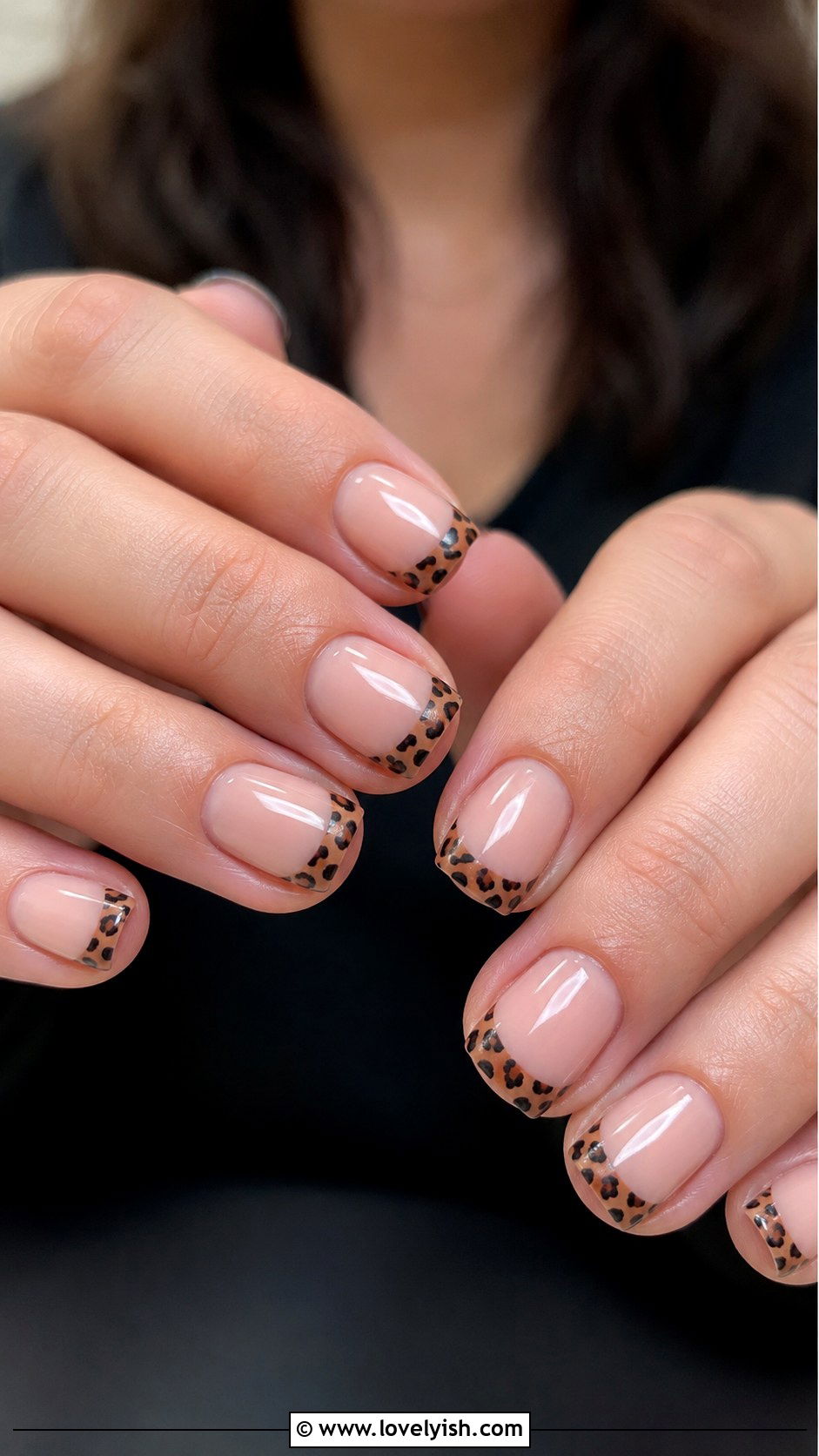 Leopard Print French Tip Nails - 43 nail art ideas - 43 nail art ideas