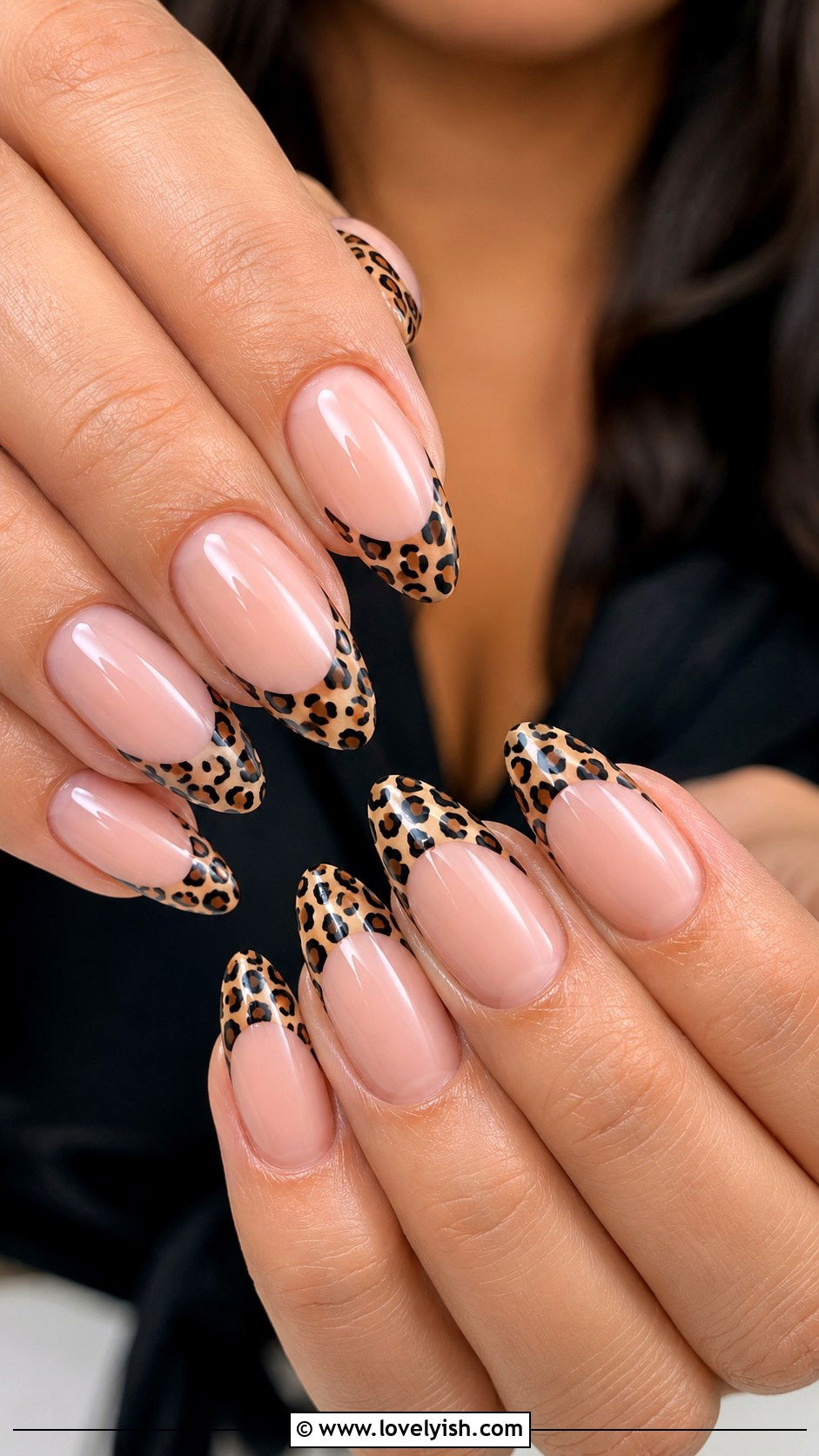 Leopard Print French Tip Nails - 42 french nail designs - 42 french nail designs