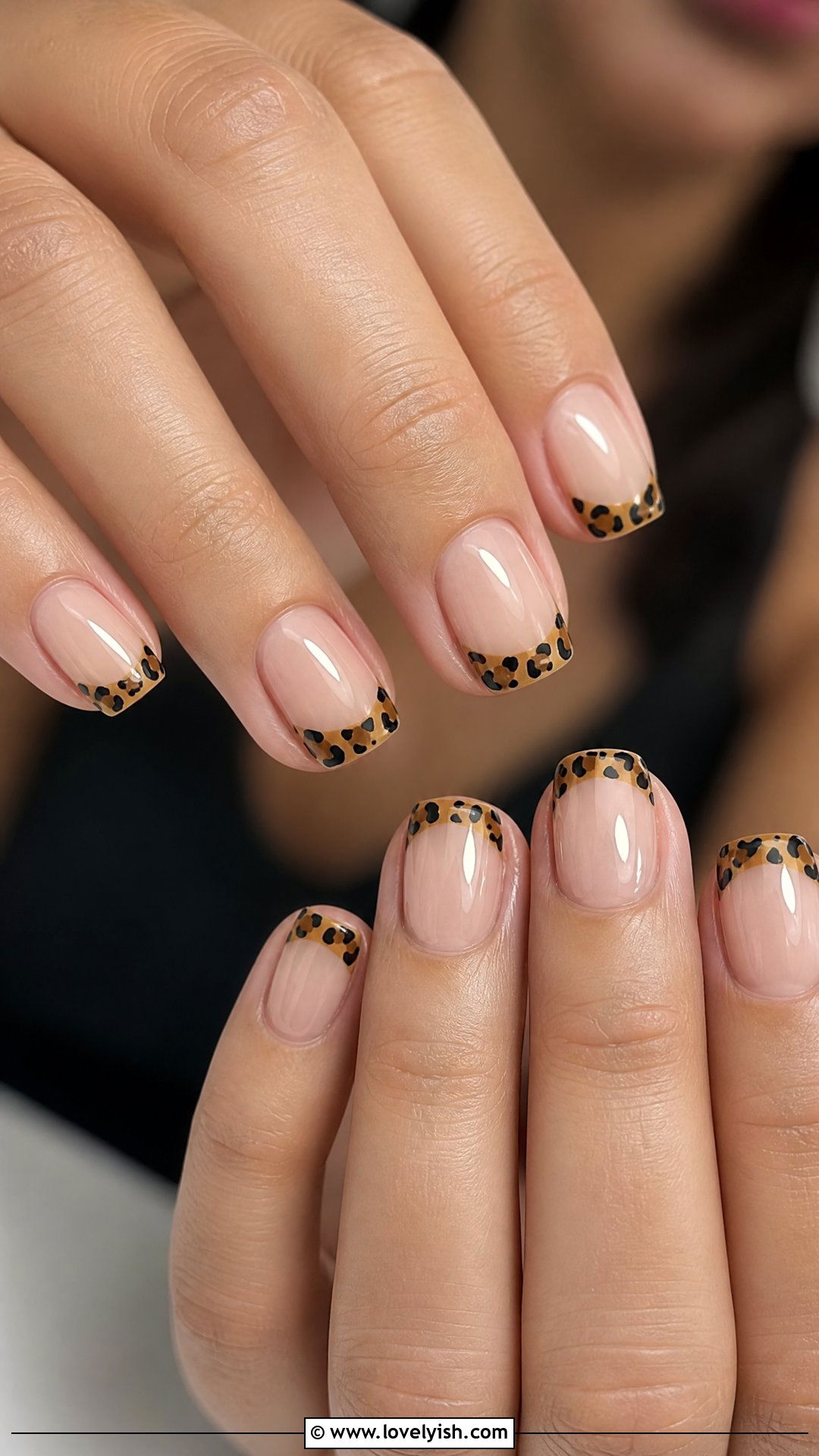 Leopard Print Tip Short Square Nails - 25 short square nail designs - 25 short square nail designs