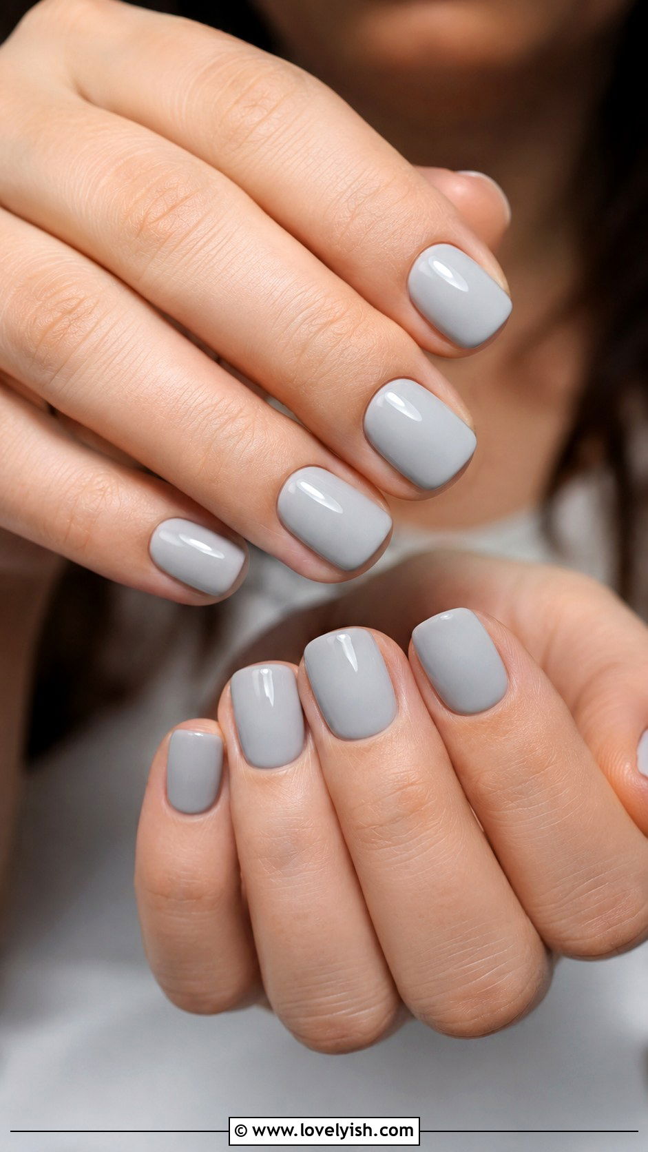 Light Gray Minimalist Solid Nails - 42 minimalist nail art - 42 minimalist nail art