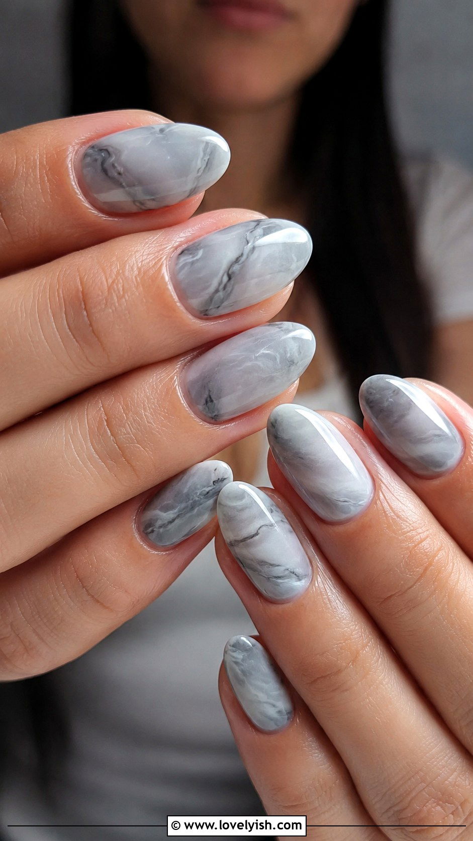 Light Grey Marble Nails - 38 classy nail designs - 38 classy nail designs
