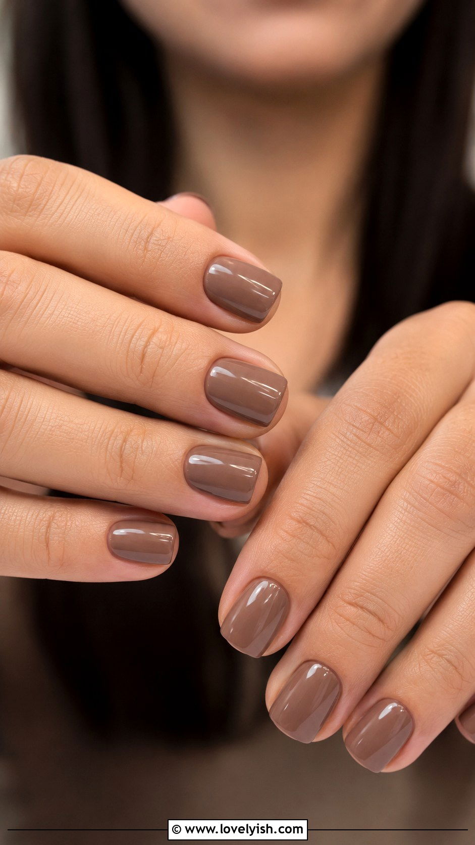 Light Mocha Brown Short Square Nails - 50 work appropriate nails - 50 work appropriate nails