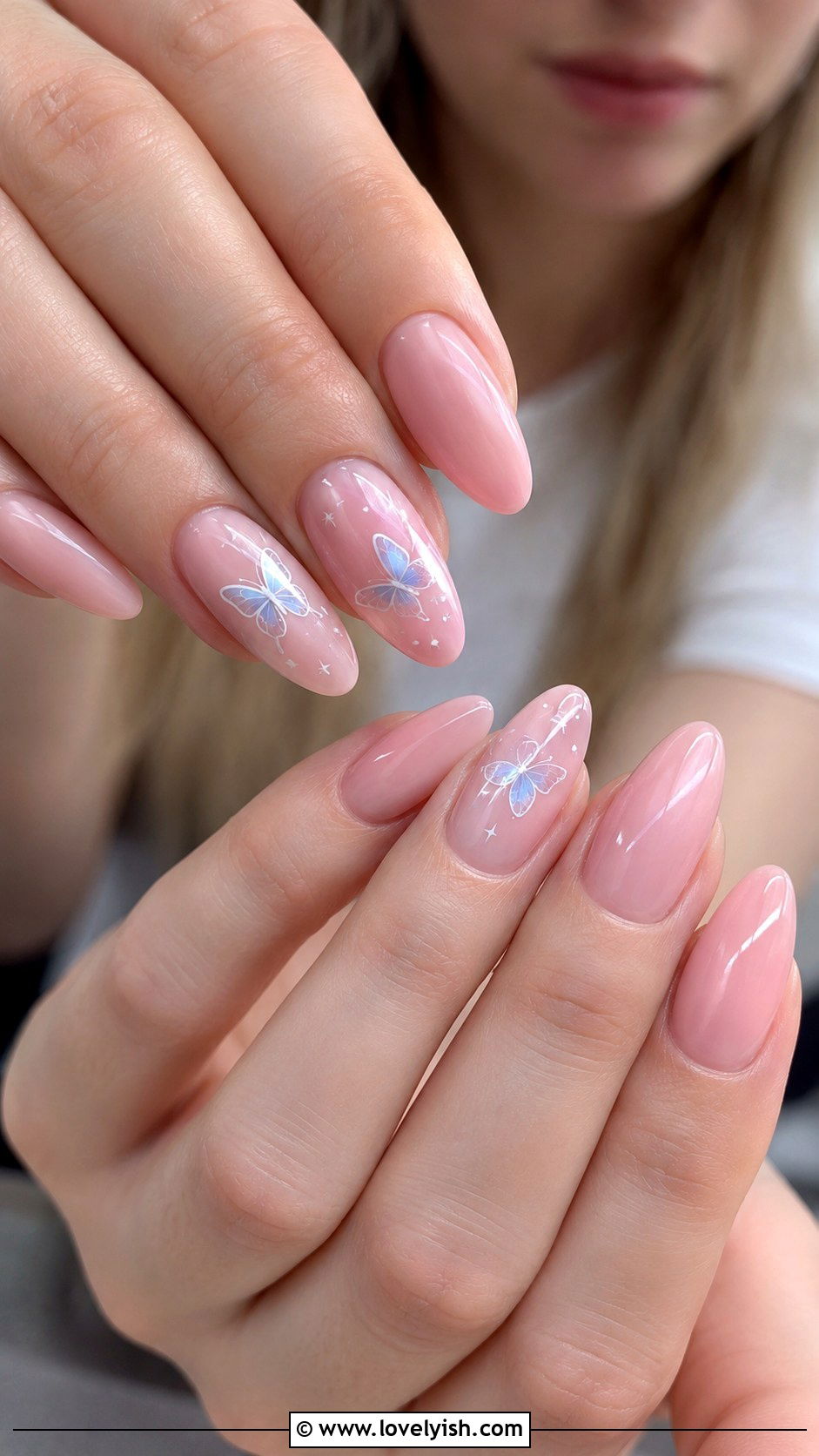 Light Pink Butterfly Nails - 50 light pink nails - 50 light pink nails