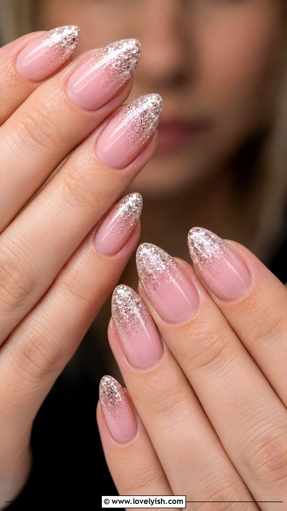 Light Pink Glitter Ombre Nails - 50 light pink nails - 50 light pink nails