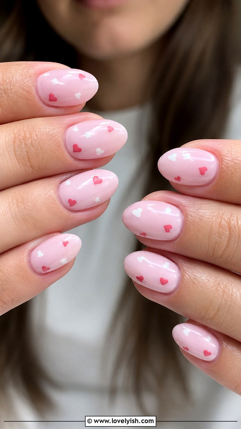 Light Pink Heart Nails - 50 light pink nails - 50 light pink nails