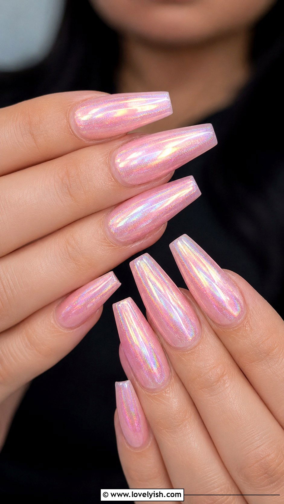 Light Pink Holographic Nails - 50 light pink nails - 50 light pink nails