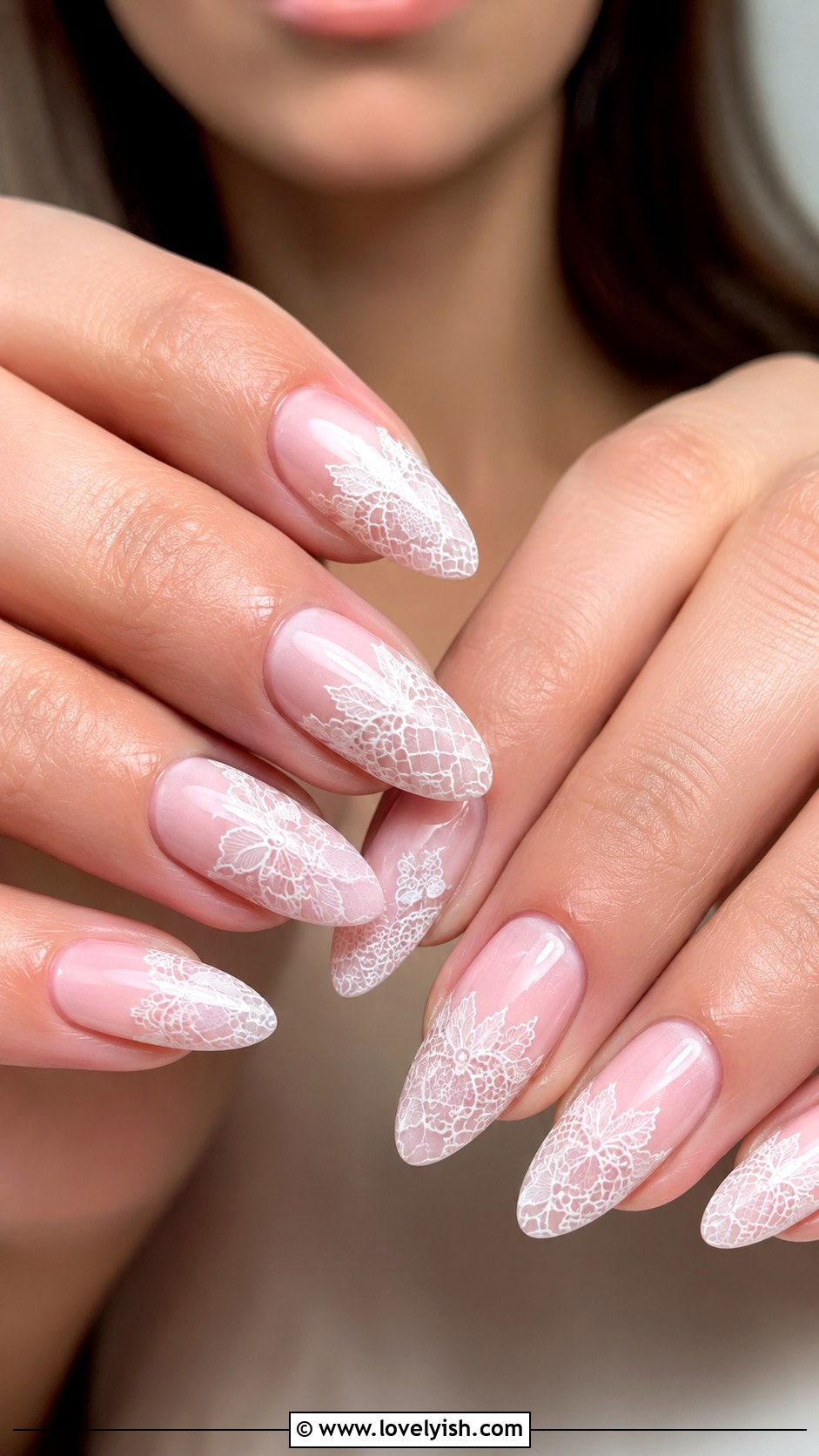 Light Pink Lace Nails - 50 light pink nails - 50 light pink nails