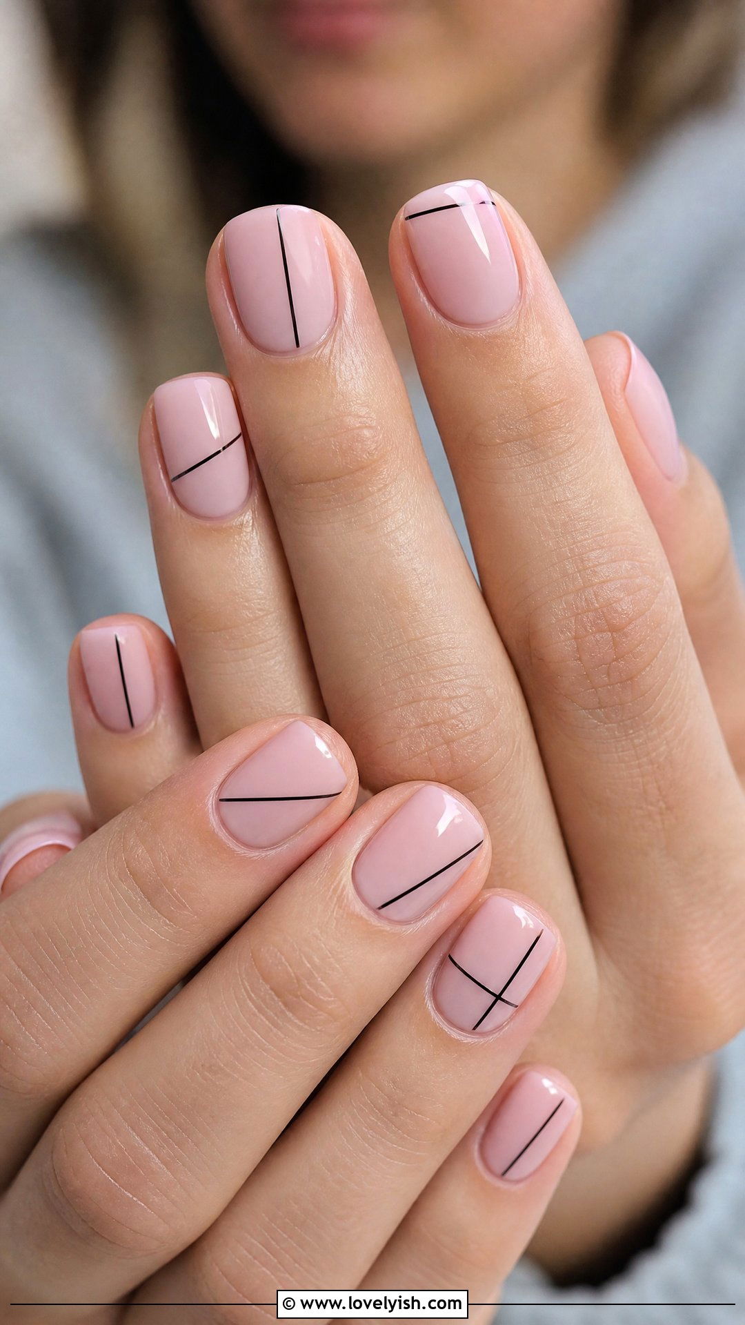 Light Pink Minimalist Line Nails - 50 classy pink nails - 50 classy pink nails