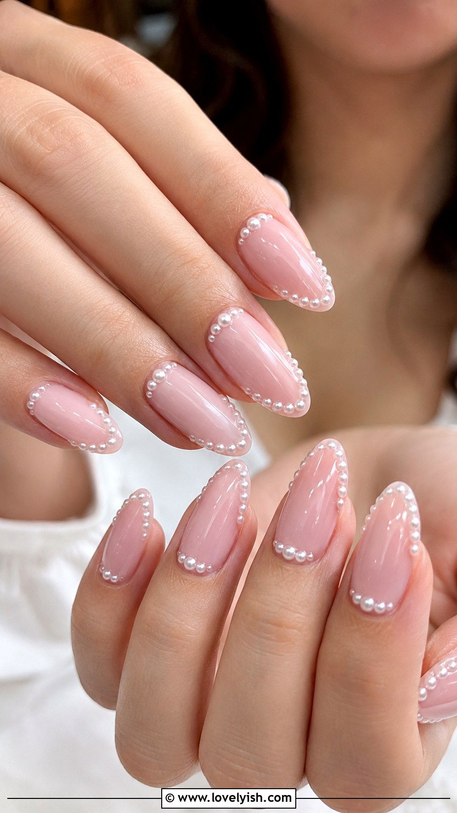 Light Pink Pearl Nails - 50 light pink nails - 50 light pink nails