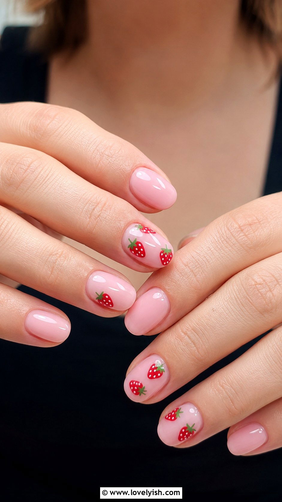 Light Pink Strawberry Nails - 50 light pink nails - 50 light pink nails