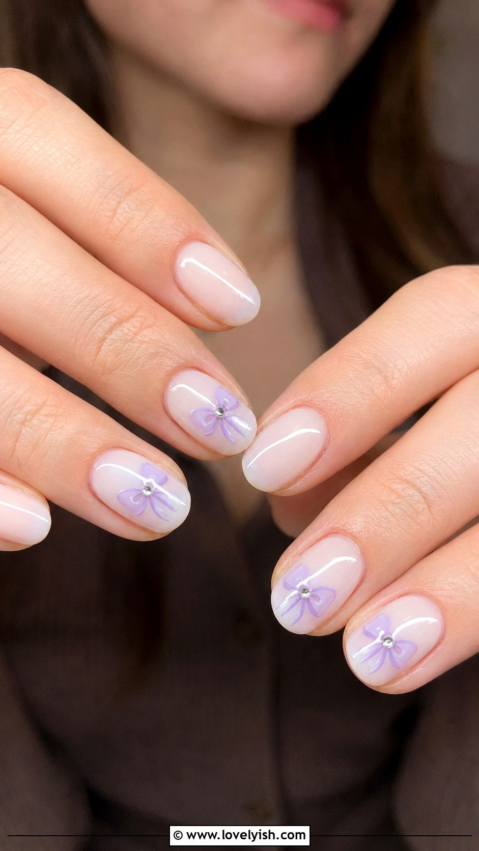 Lilac Bow Nails - 42 purple nail designs - 42 purple nail designs