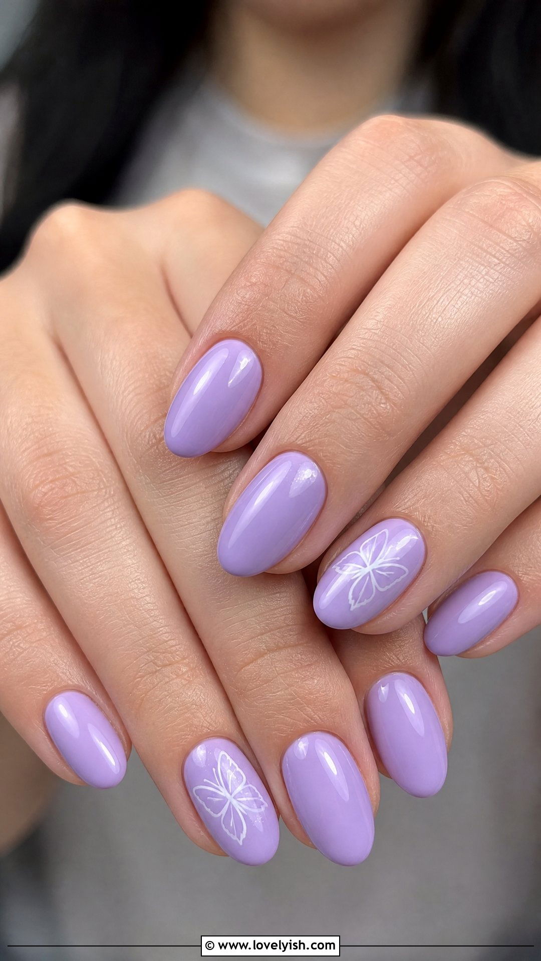 Lilac Butterfly Nails - 50 cute nails - 50 cute nails