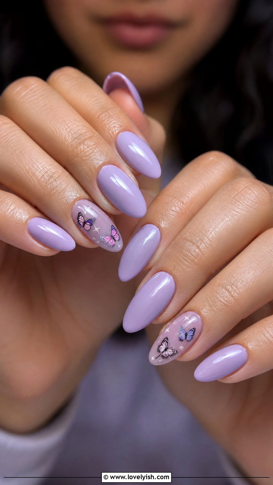 Lilac Butterfly Nails - 50 pictures of nail designs - 50 pictures of nail designs