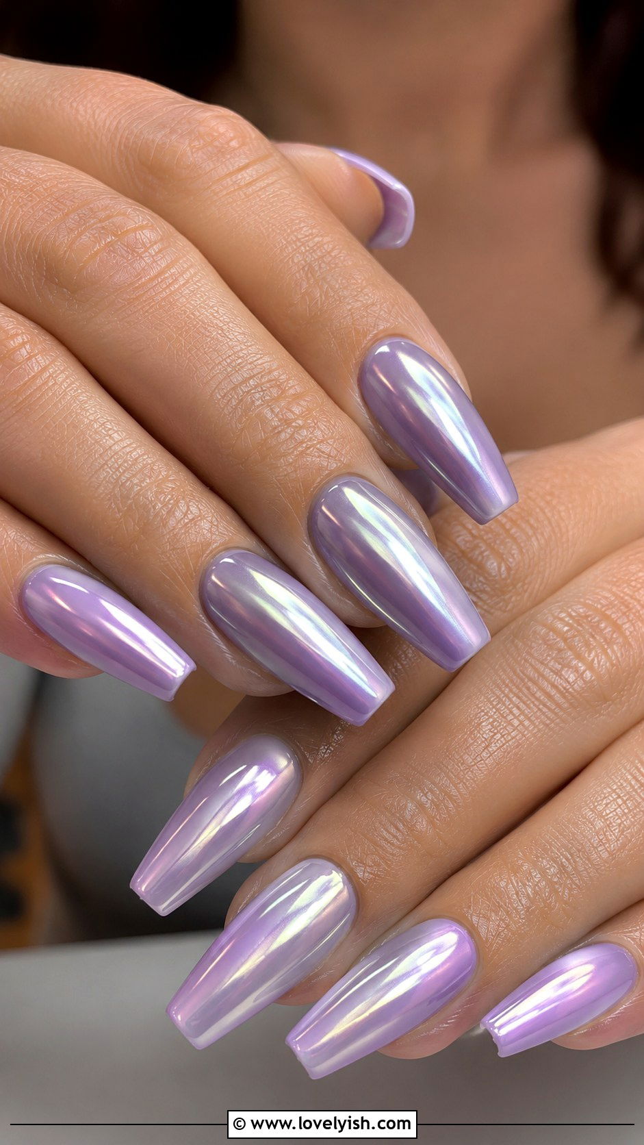 Lilac Chrome Nails - 50 april nail designs - 50 april nail designs