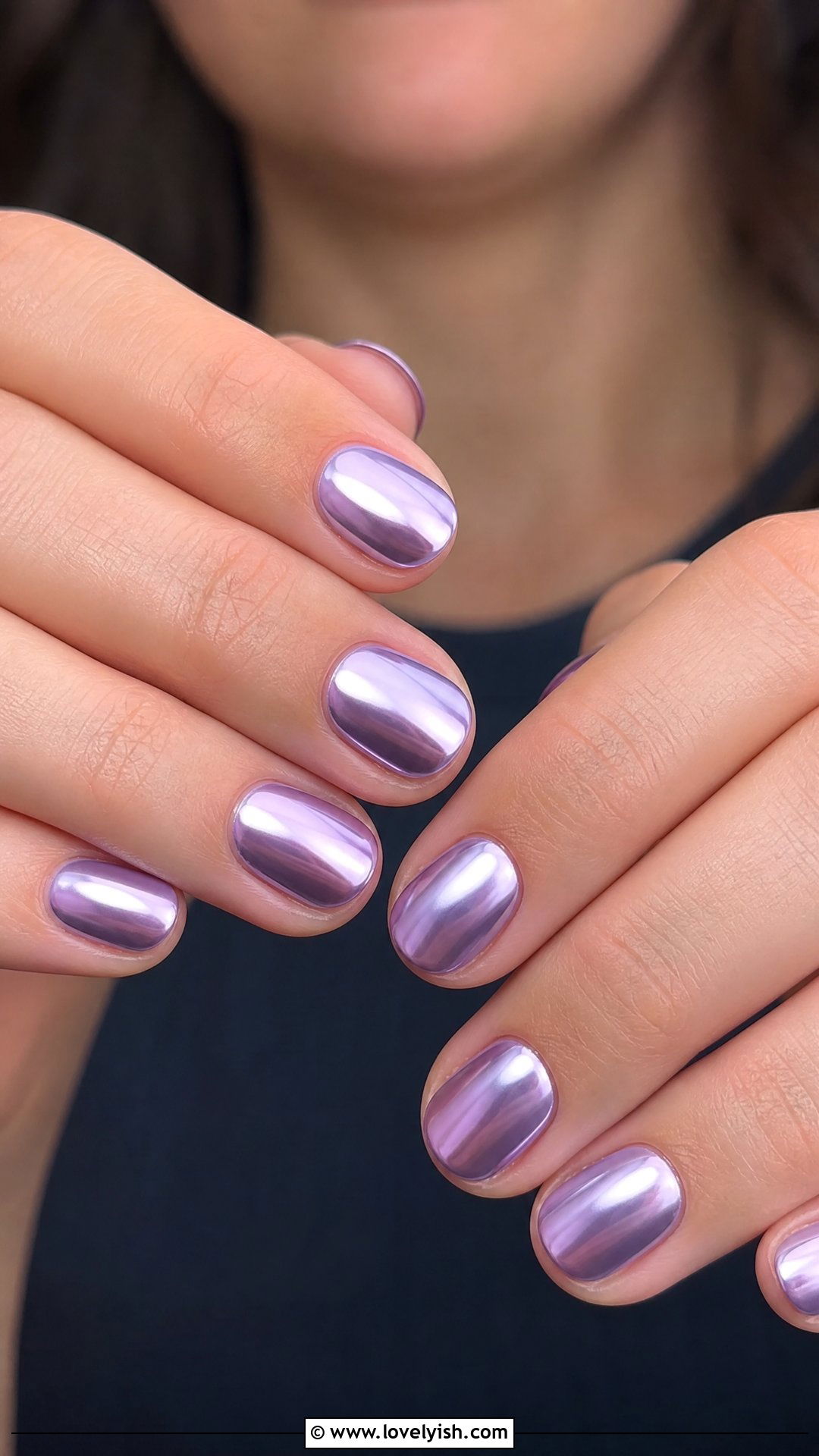 Lilac Chrome Round Nails - 50 round nails - 50 round nails