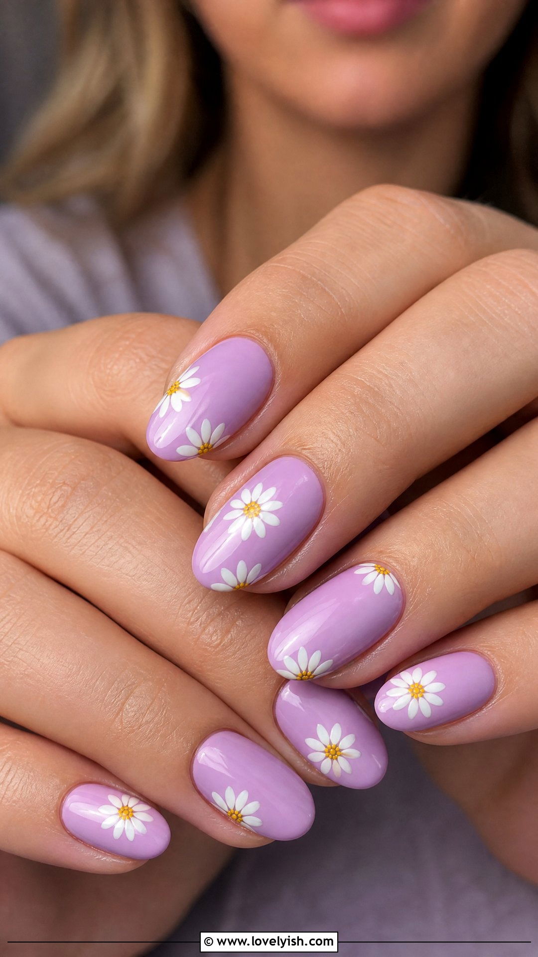 Lilac Daisy Nails - 50 daisy nails - 50 daisy nails