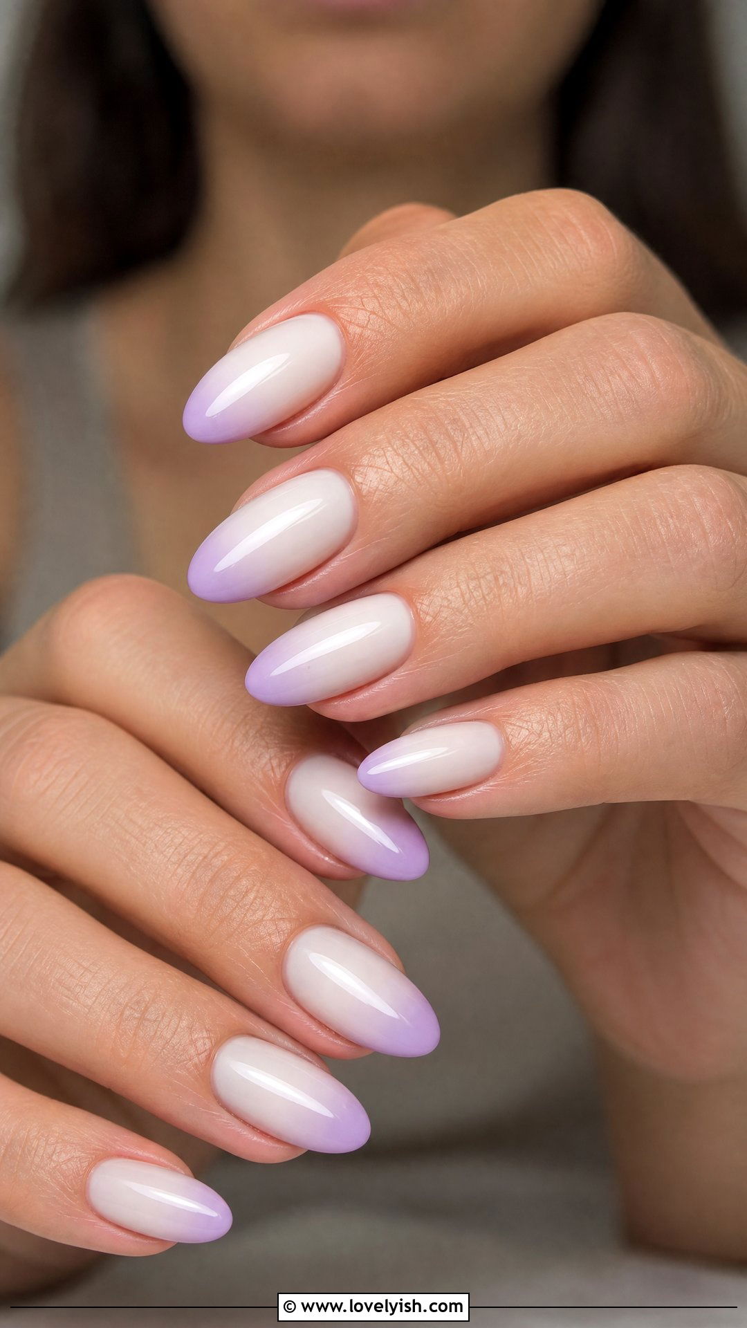 Lilac French Ombre - 50 french ombre nails - 50 french ombre nails