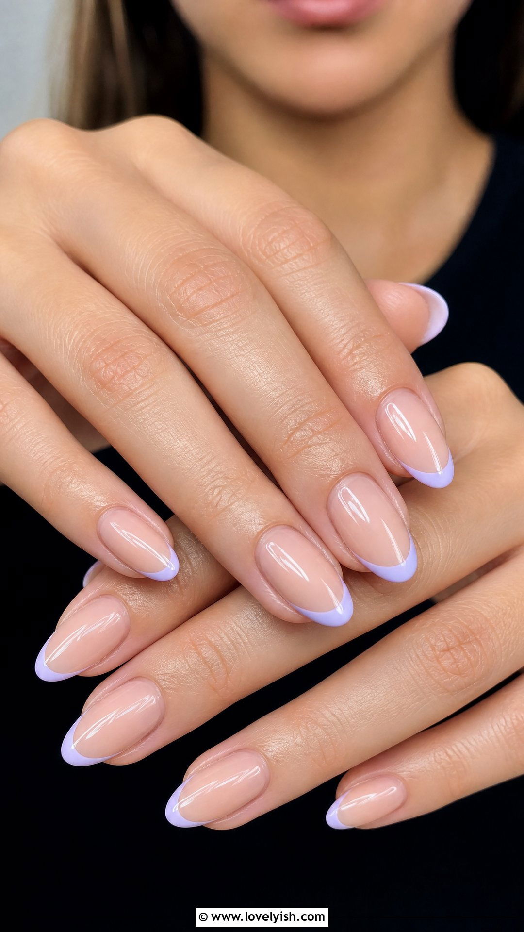 Lilac French Tip Nails - 50 simple spring nail designs - 50 simple spring nail designs