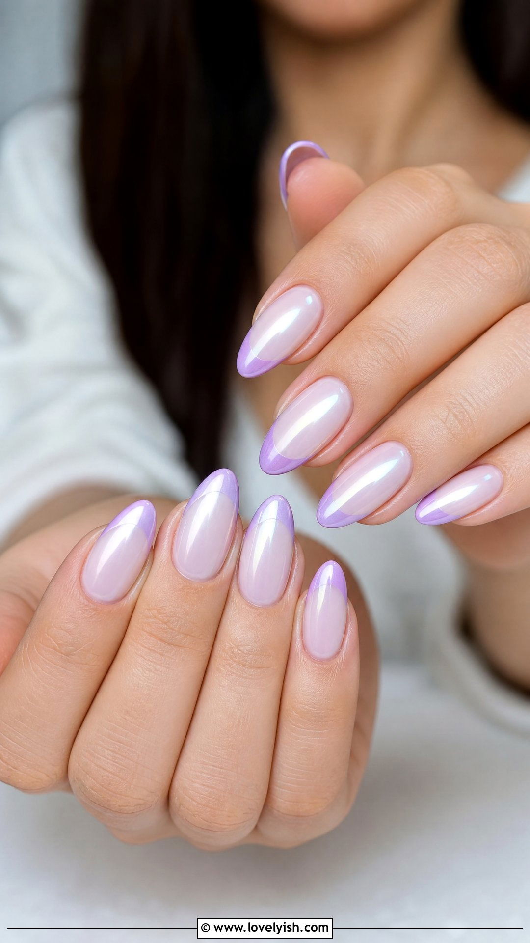 Lilac French Tip Nails - 50 colored french tip nails - 50 colored french tip nails