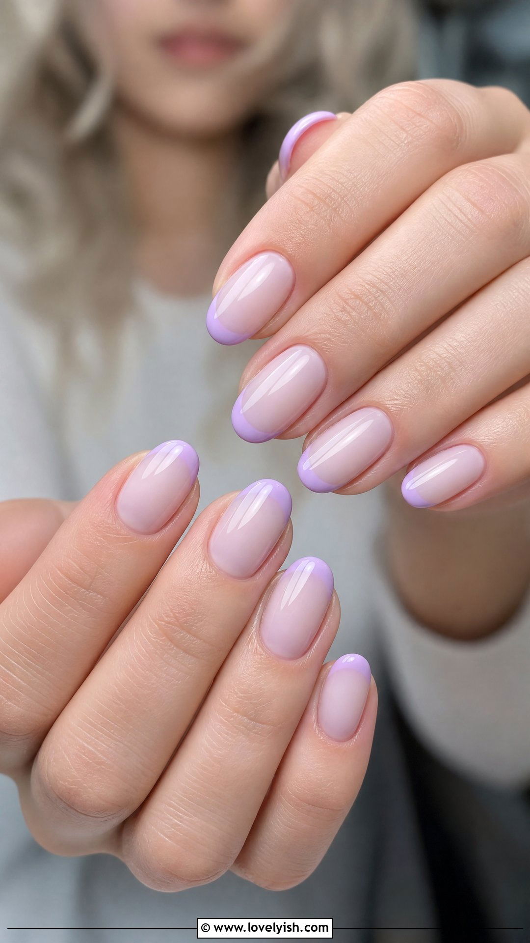 Lilac French Tip - 50 french manicure - 50 french manicure