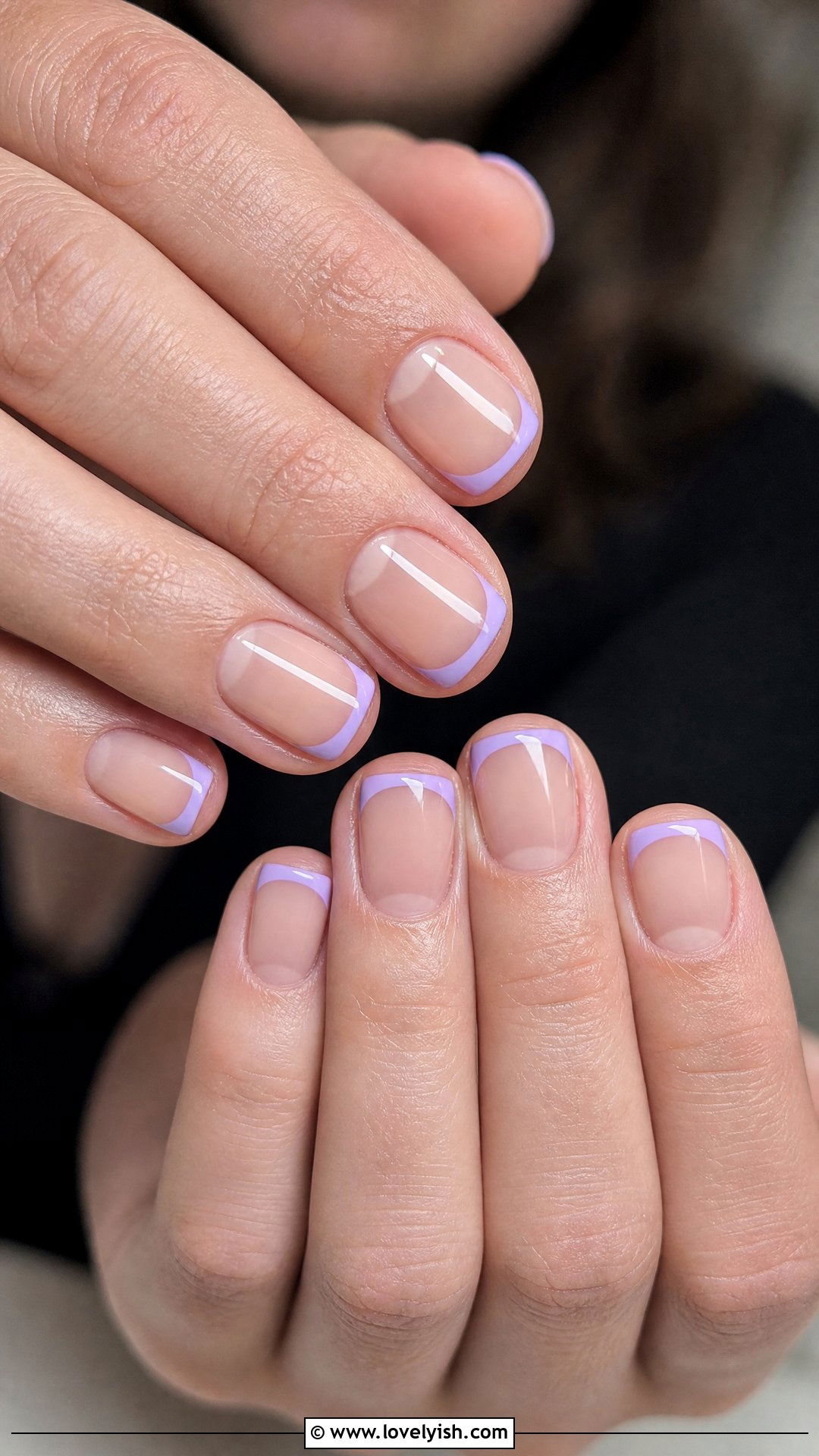 Lilac French with Negative Space - 50 cute french tip nail designs - 50 cute french tip nail designs