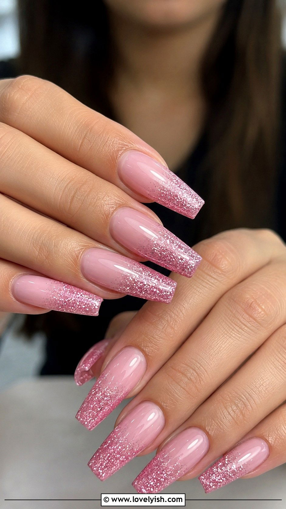 Lilac Glitter Nail Design - 45 cute nail designs - 45 cute nail designs