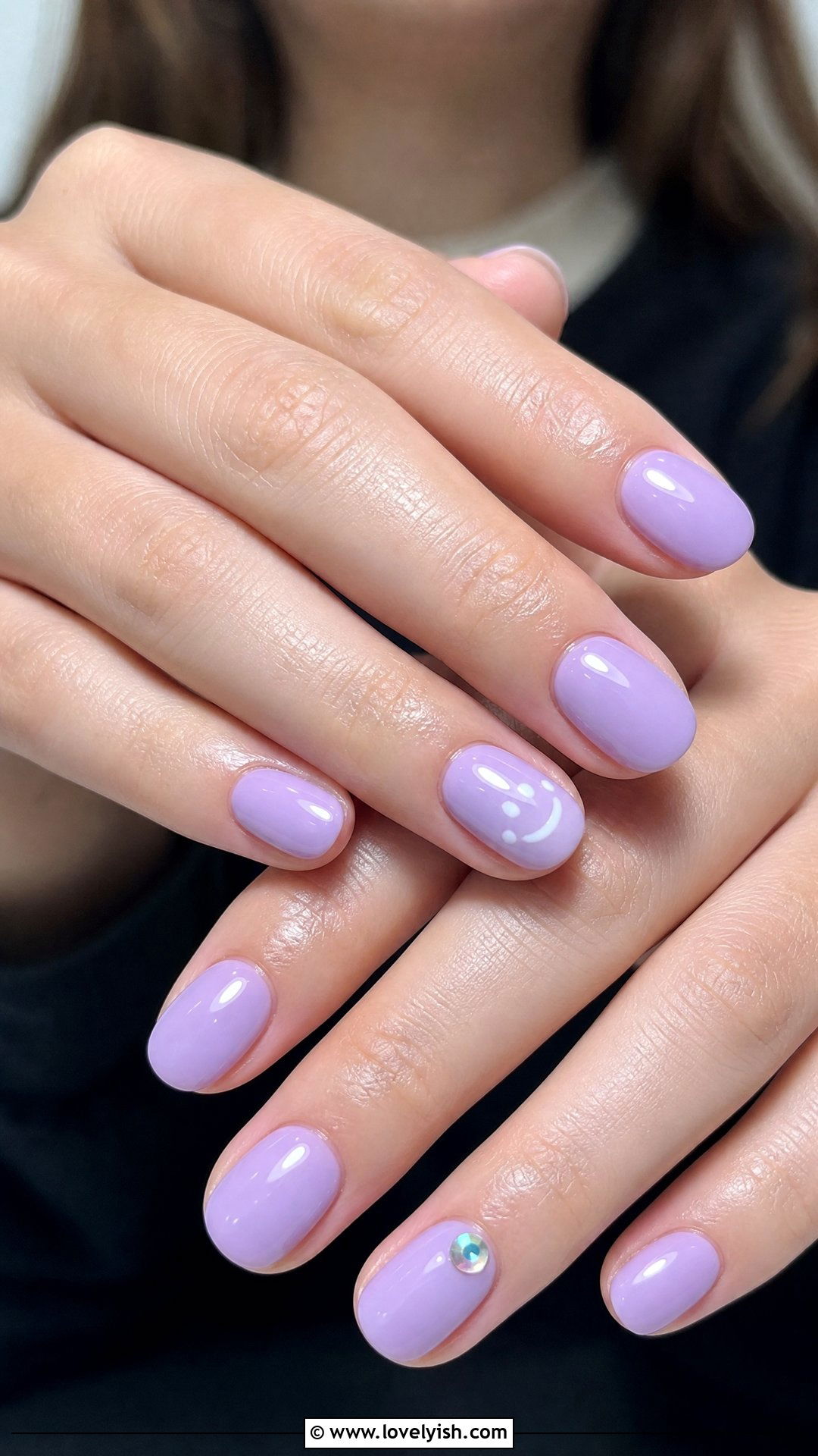 Lilac Pastel Smiley Face Nails - 50 smiley face nails - 50 smiley face nails