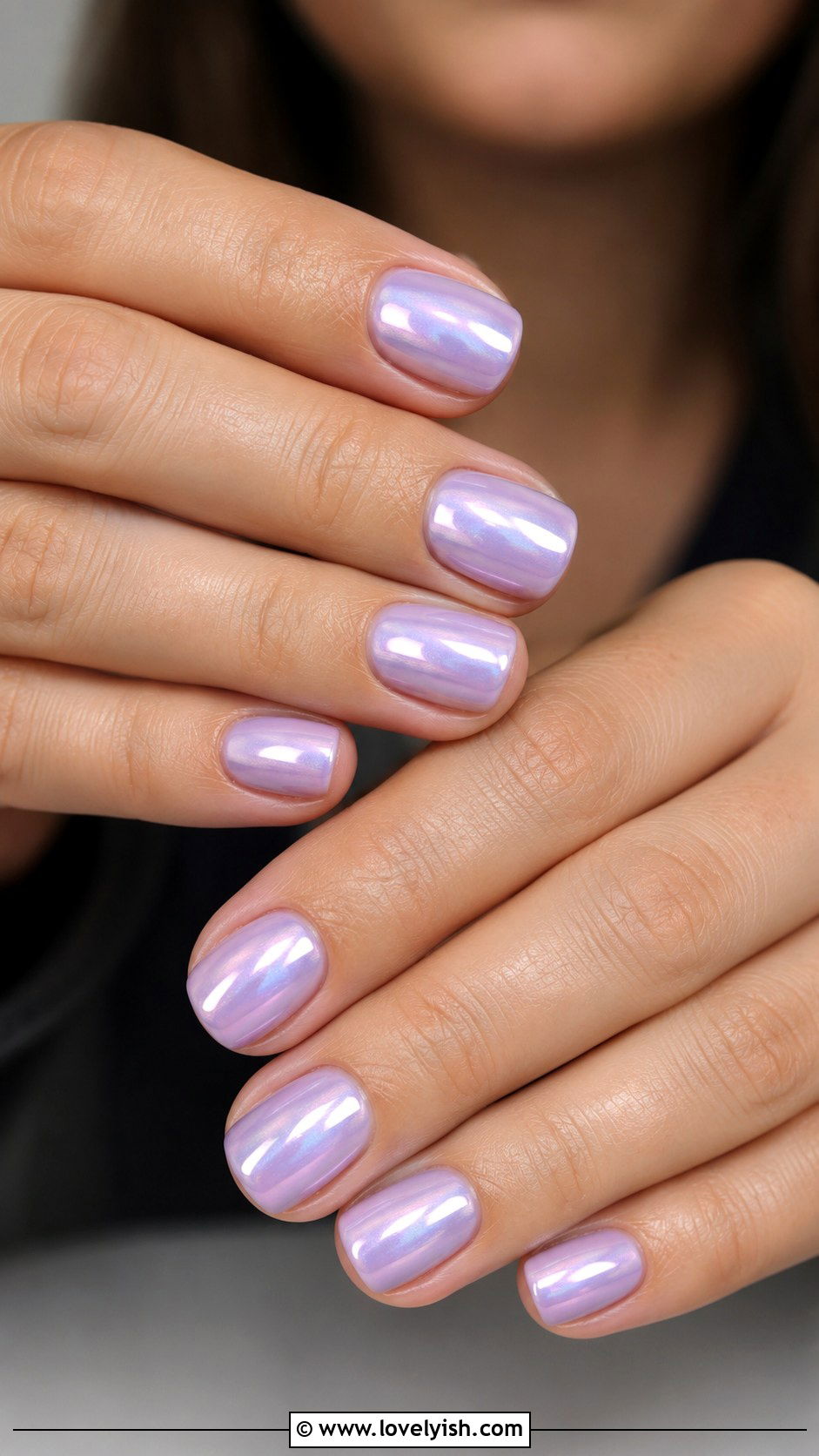Lilac Pearl Glazed Nails - 50 back to school nails - 50 back to school nails