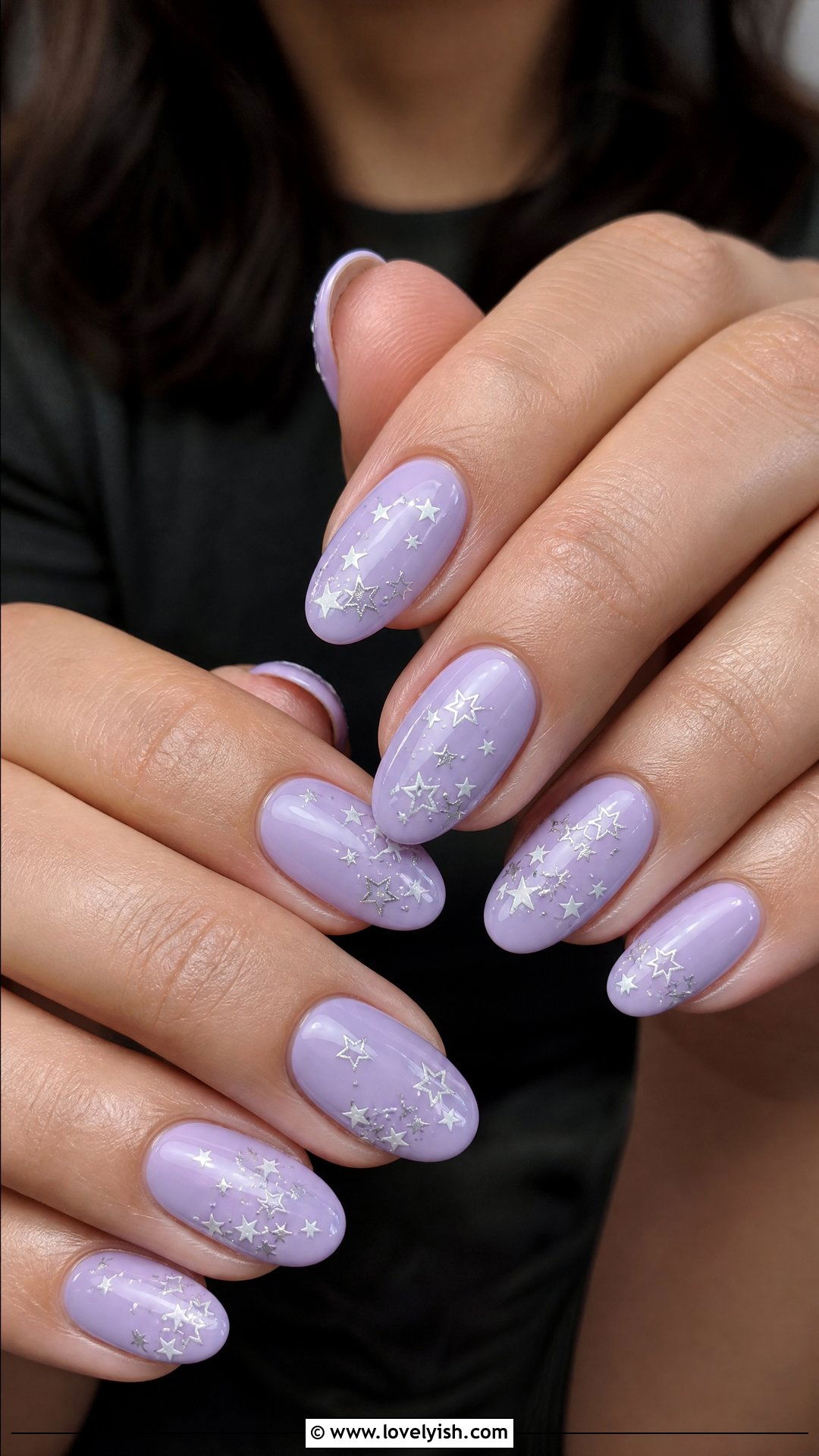 Lilac Star Cluster Nails - 50 star nails - 50 star nails