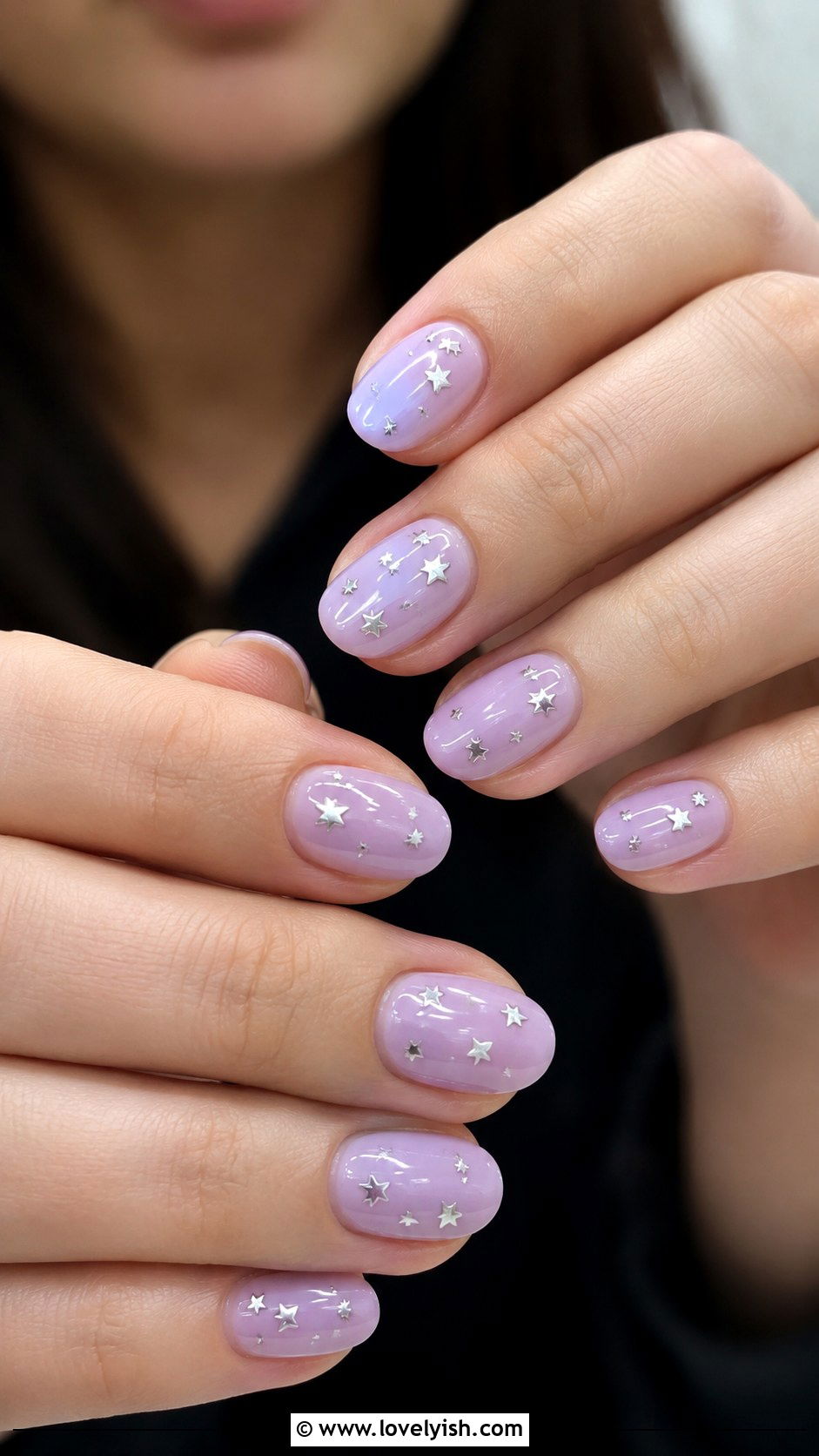 Lilac Star Sticker Nails - 46 easy nail designs - 46 easy nail designs