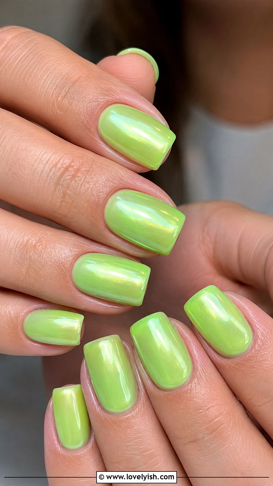 Lime Green Glazed Nails - 43 summer nail designs - 43 summer nail designs